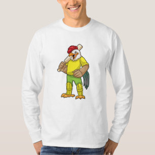 Rooster as Batsman with Cricket bat T-Shirt