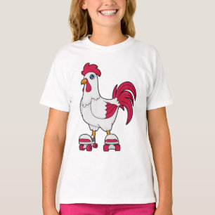 Rooster at Inline skating with Roller skates T-Shirt