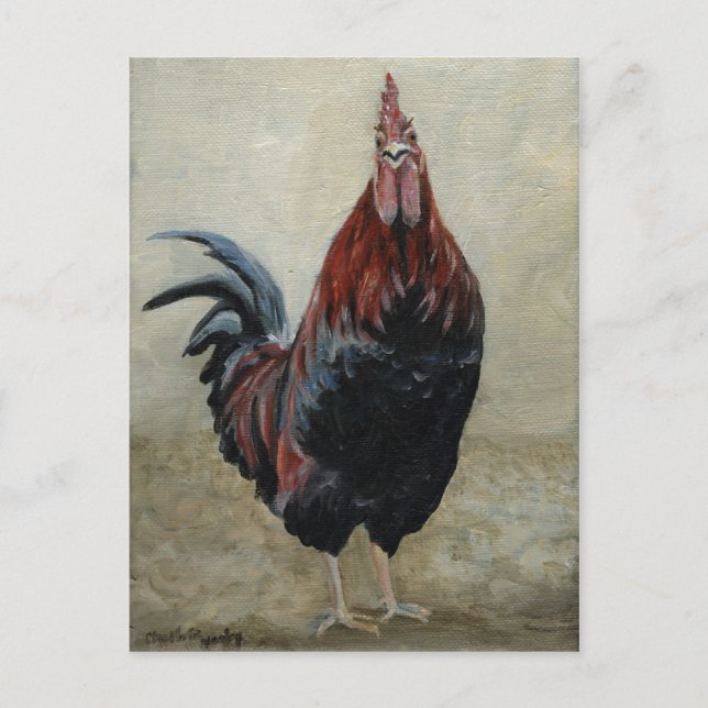 Rooster Attitude Art Postcard (Front)