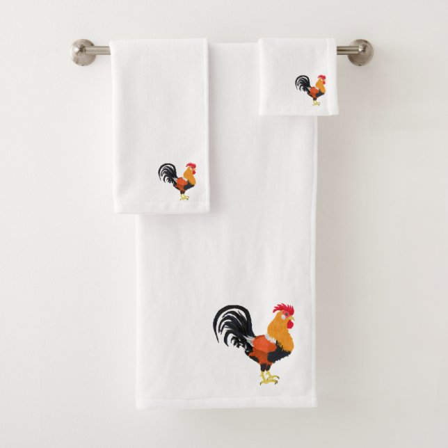 Rooster Bath Towel Set (Insitu)