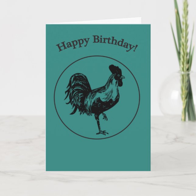 Rooster Birthday Card (Front)