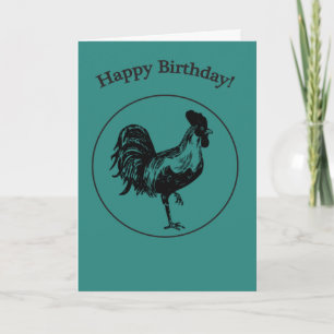 Rooster Birthday Card