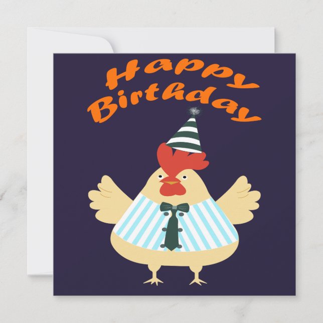 Rooster Birthday  Card (Front)