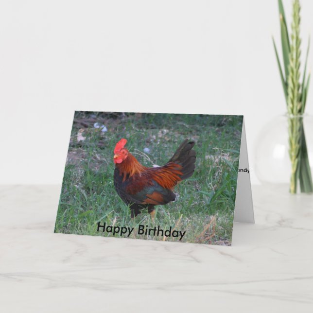 Rooster Birthday Card (Front)