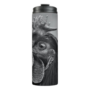 Rooster Black and White Thermal Tumbler
