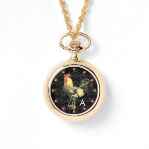 ROOSTER Black White Damask Monogram Watch