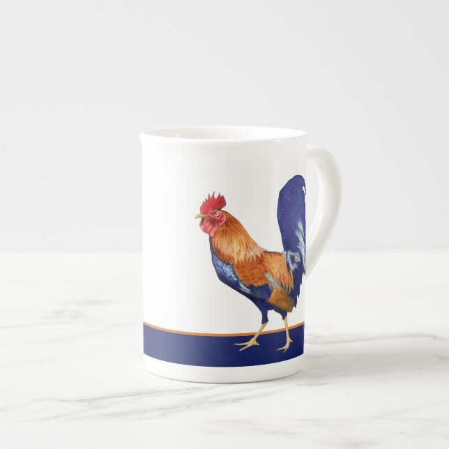 Rooster Bone China Mug (Front Right)