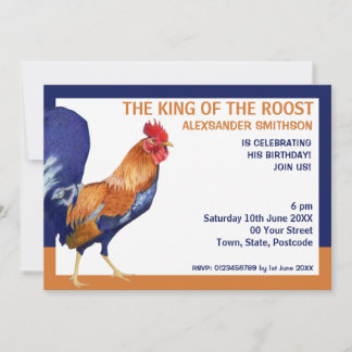 Rooster Border Party Invitation