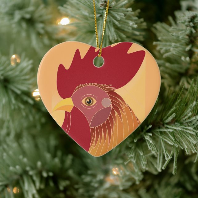 Rooster Ceramic Ornament (Tree)