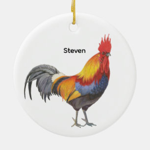 Rooster Ceramic Ornament