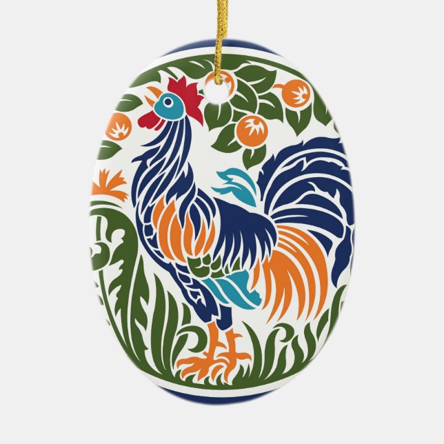 Rooster Ceramic Tree Decoration (Front)