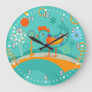Rooster Chick Kitchen Clock