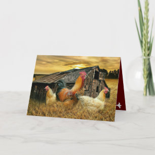 Rooster Chicken Coop Card