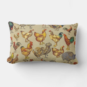 Rooster Chicken Farm Animal Poultry Country Lumbar Cushion