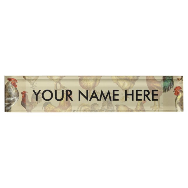 Rooster Chicken Farm Animal Poultry Country Nameplate (Front)