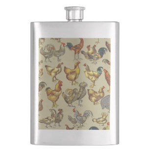 Rooster Chicken Farm Country Animal Hip Flask
