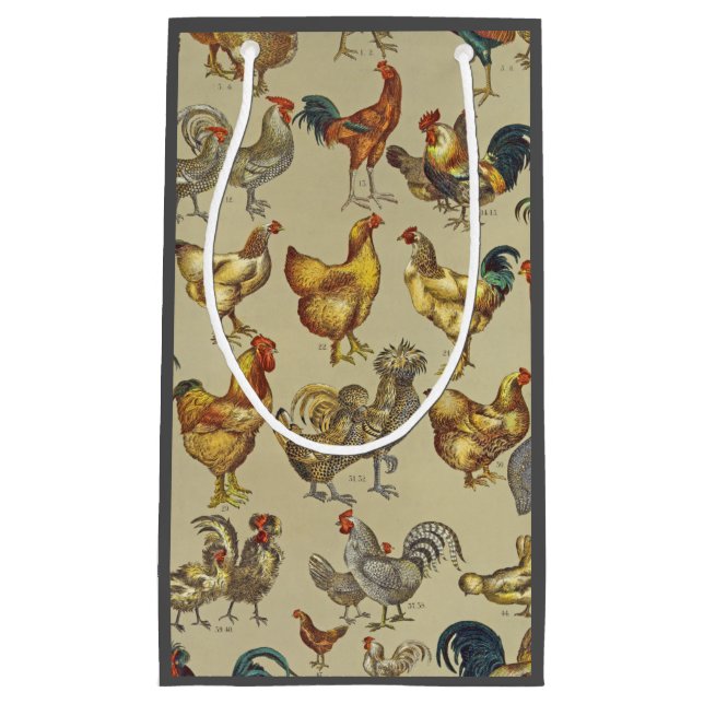 Rooster Chicken Farm Country Animal Small Gift Bag (Front)