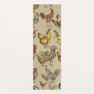 Rooster Chicken Farm Country Animal Yoga Mat