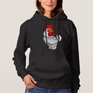 Rooster Chicken Fitness Training Bodybuilder Muscl Hoodie