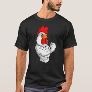 Rooster Chicken Fitness Training Bodybuilder Muscl T-Shirt