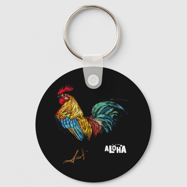 rooster chicken hawaii aloha hawaiian 157 key ring (Front)