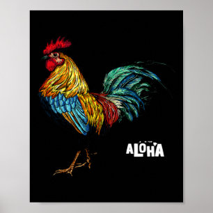 rooster chicken hawaii aloha hawaiian 157 poster