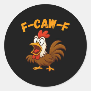 Rooster Chicken Shirt Funny Rnyard Cartoon Classic Round Sticker