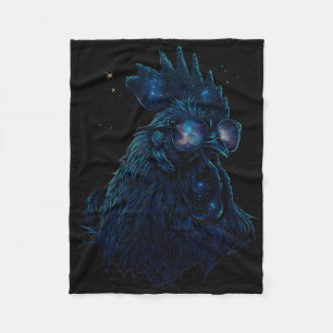 Rooster Chicken With Sungles Motif Cool Chicken Ro Fleece Blanket