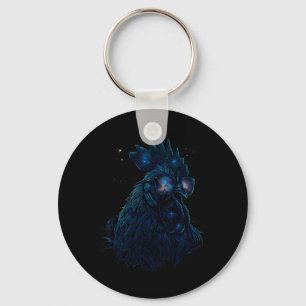 Rooster Chicken With Sungles Motif Cool Chicken Ro Key Ring