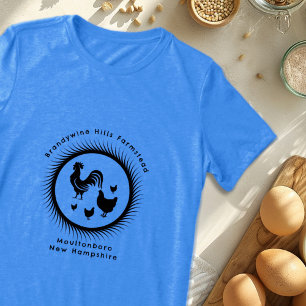 Rooster Chickens Black Design With Text Tri-Blend Shirt