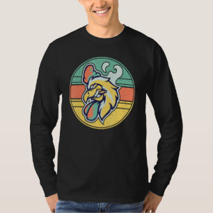 Rooster Cigarette Smoking Farm Animal Farmer Chick T-Shirt