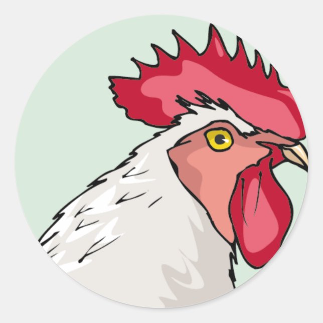 Rooster Classic Round Sticker (Front)