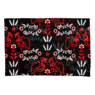 Rooster Cockerel Scandinavian Folk Art   Pillowcase