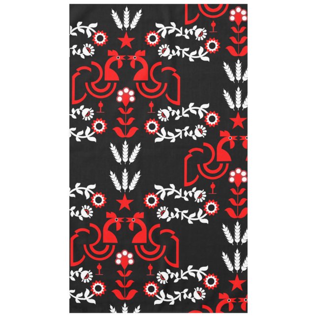 Rooster Cockerel Scandinavian Folk Art   Tablecloth (Front)