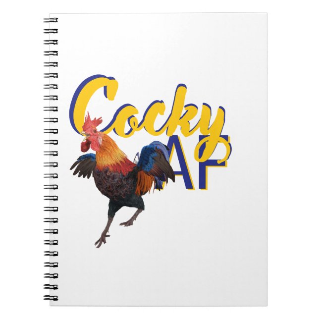 Rooster : Cocky AF humor Notebook (Front)