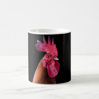 Rooster coffee mug (black background)