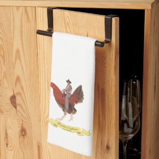 Rooster Cogburn on a Rooster Tea Towel