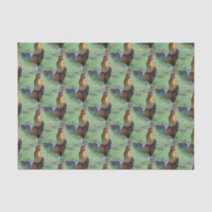 Rooster Crowing Animal Nature Pattern     Tissue Paper