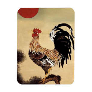 Rooster Crowing by Ito Jakuchu Magnet