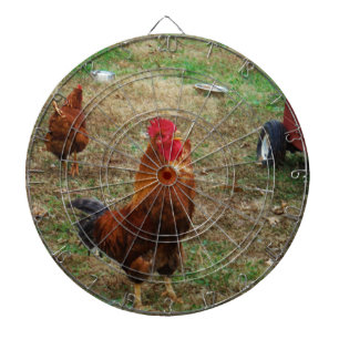 Rooster Crowing Dartboard