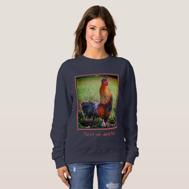 Rooster Crowing Farm Animal Personalised  Sweatshirt (Front Full)