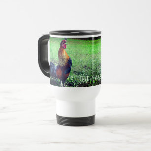 Rooster Crowing Personalised Animal  Travel Mug