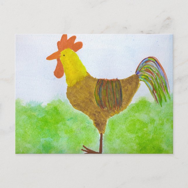 Rooster ~ DeColores Postcard (Front)