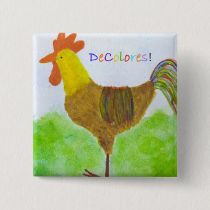 Rooster  DeColores Square Button