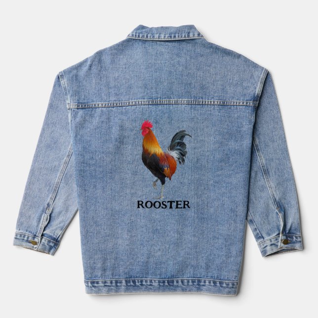 Rooster Design Denim Jacket (Back)