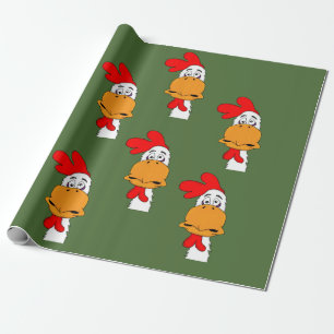 Rooster design wrapping paper