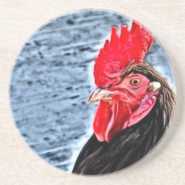 Rooster Digital Art Coaster (Front)