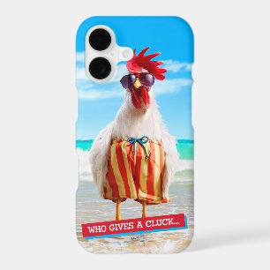 Rooster Dude Chillin' at Beach in Swim Trunks