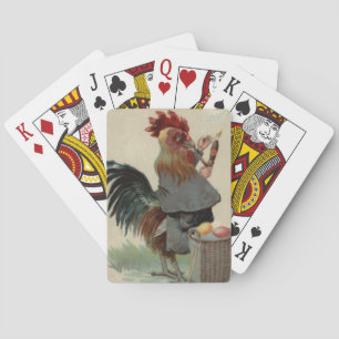 Rooster Easter Coloured Egg Pipe Cigar Playing Cards