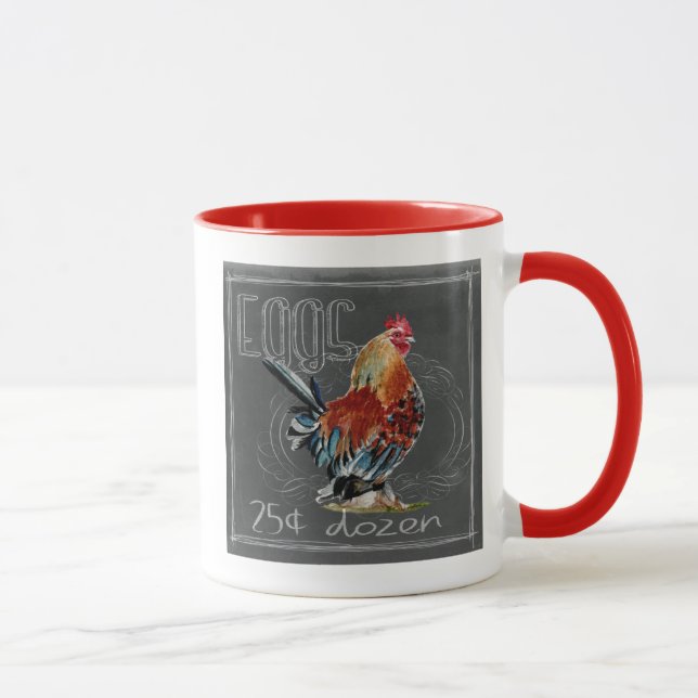 Rooster Eggs On Chalkboard Mug (Right)